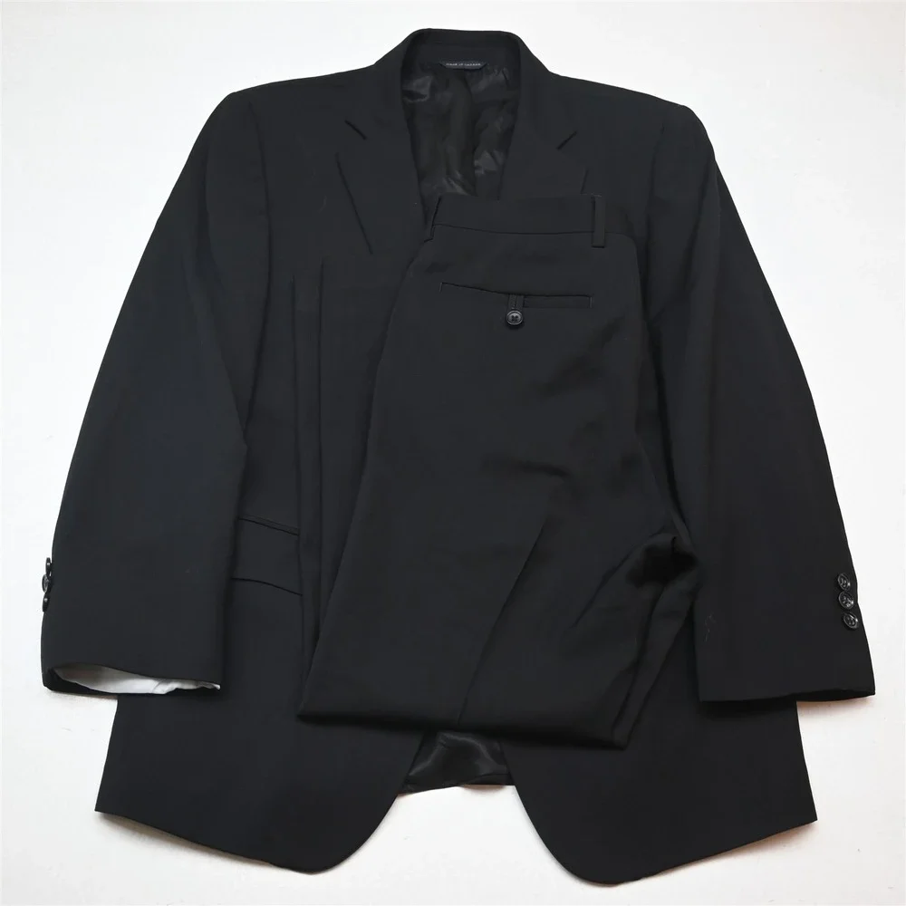 Banana Republic 40S 32x28 Black Cerruti 100% Wool 619682 Modern Mens Suit